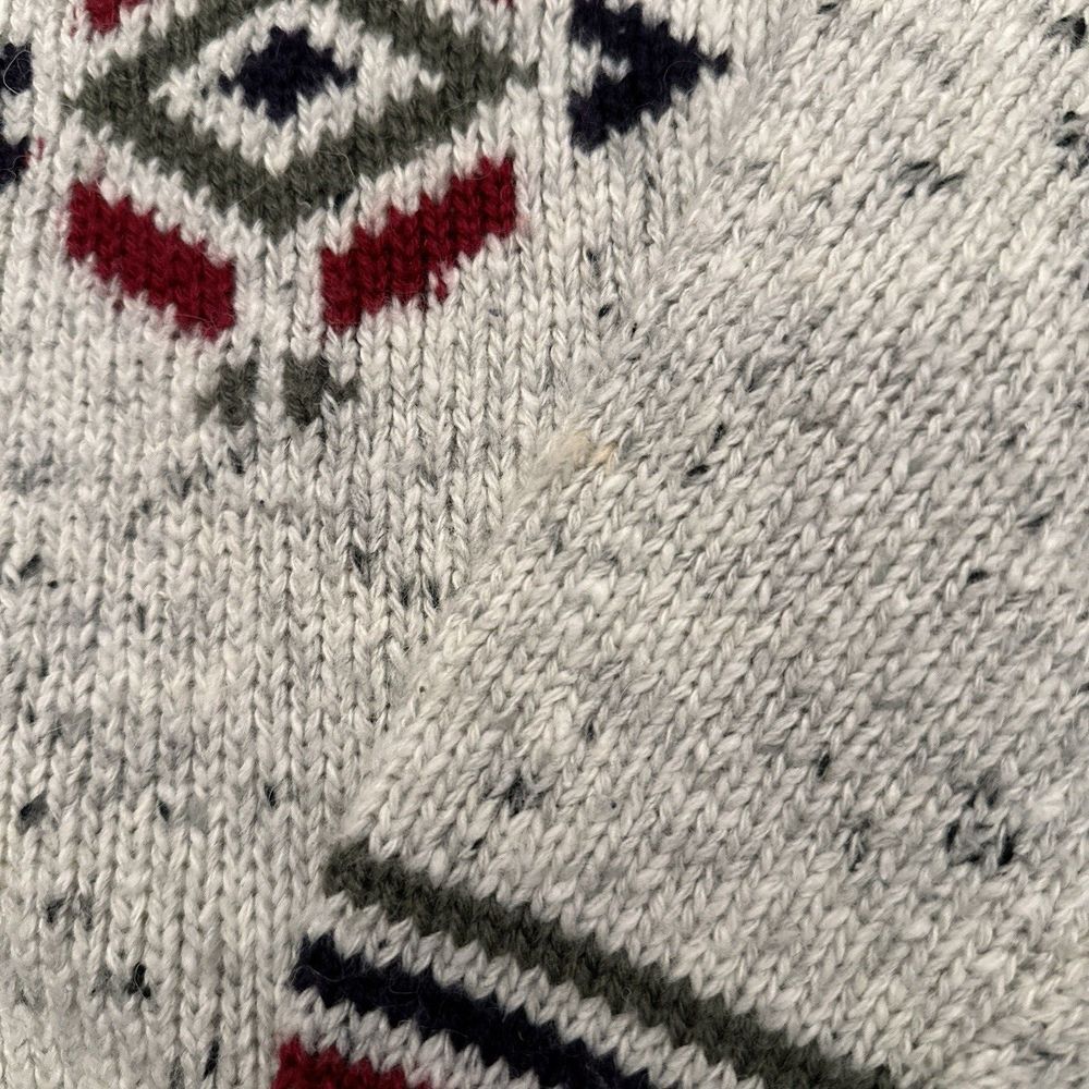 Vintage Memphis Blues Wool Blend‎ Sweater Women's Medium Off White Geometric - Picture 8 of 9
